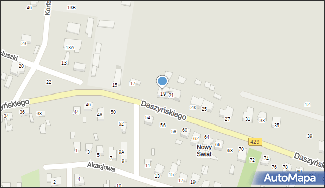 Prószków, Daszyńskiego, 19, mapa Prószków