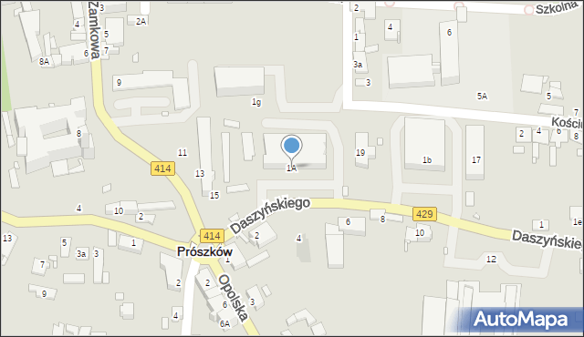Prószków, Daszyńskiego, 1A, mapa Prószków