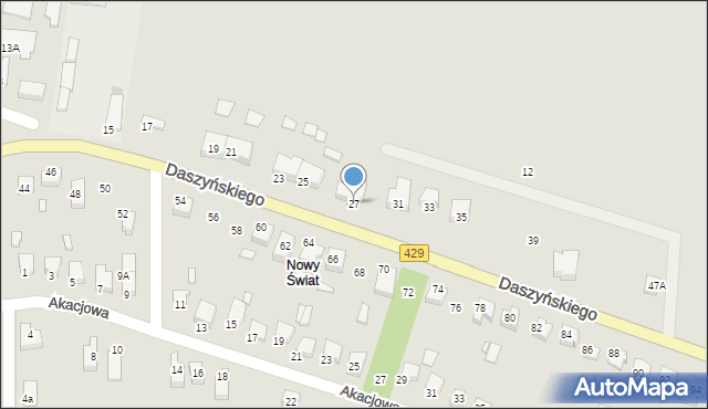 Prószków, Daszyńskiego, 27, mapa Prószków