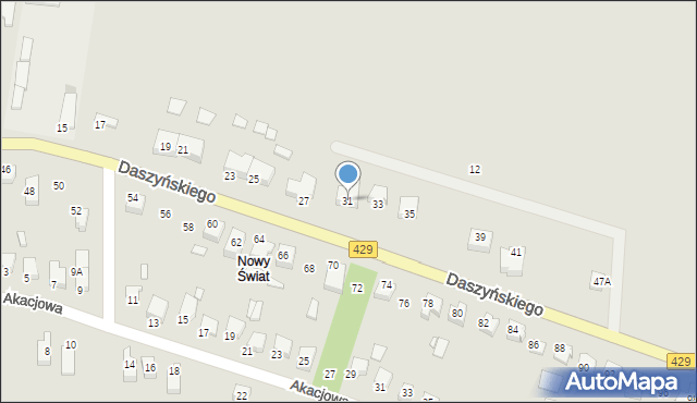 Prószków, Daszyńskiego, 31, mapa Prószków