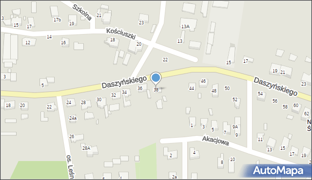 Prószków, Daszyńskiego, 38, mapa Prószków