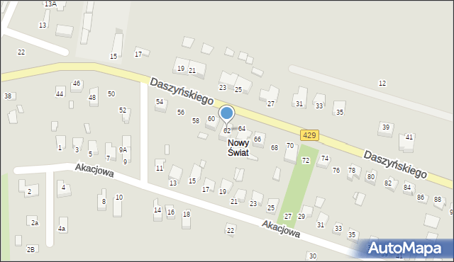 Prószków, Daszyńskiego, 62, mapa Prószków