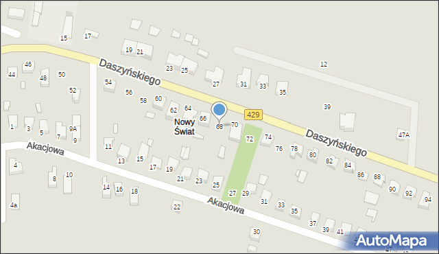 Prószków, Daszyńskiego, 68, mapa Prószków