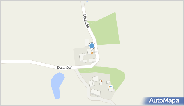 Proszów, Dalanów, 8, mapa Proszów