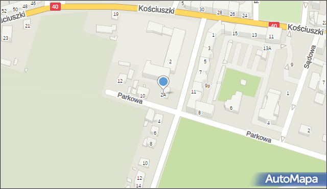 Prudnik, Dąbrowskiego, 2A, mapa Prudnik
