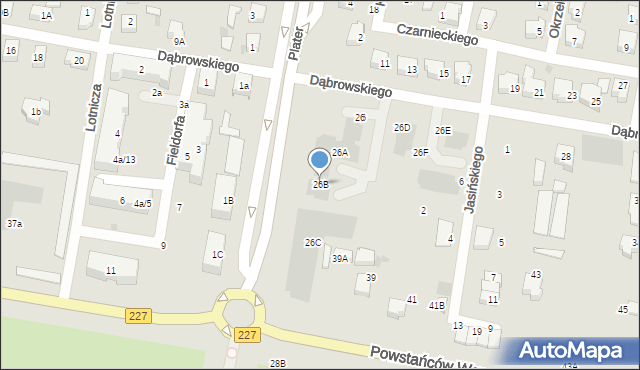 Pruszcz Gdański, Dąbrowskiego Jarosława, gen., 26B, mapa Pruszcz Gdański