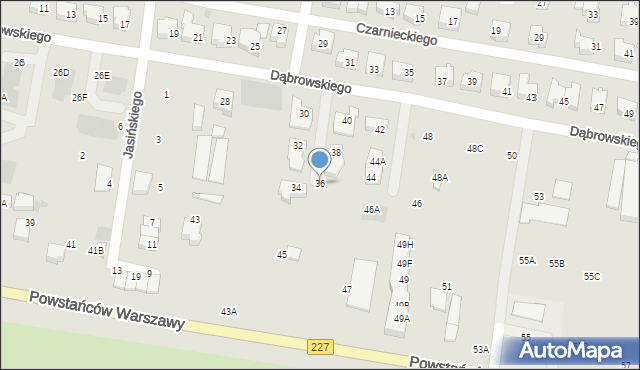 Pruszcz Gdański, Dąbrowskiego Jarosława, gen., 36, mapa Pruszcz Gdański