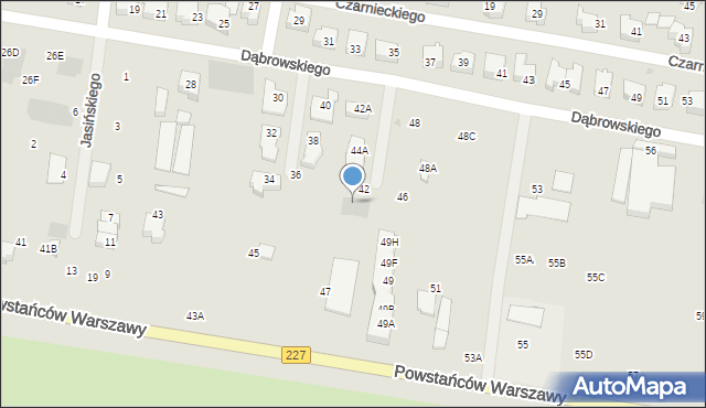 Pruszcz Gdański, Dąbrowskiego Jarosława, gen., 46A, mapa Pruszcz Gdański