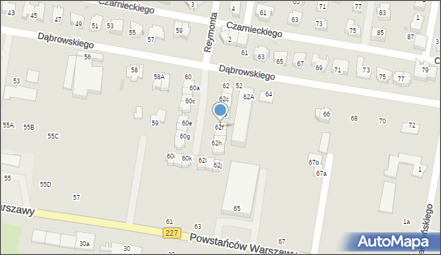 Pruszcz Gdański, Dąbrowskiego Jarosława, gen., 62f, mapa Pruszcz Gdański