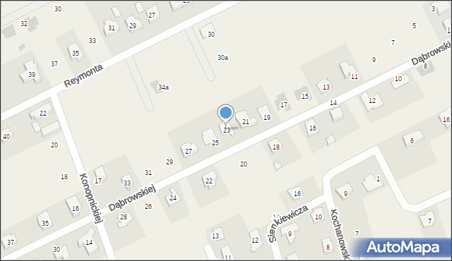 Pruszków, Dąbrowskiej Marii, 23, mapa Pruszków