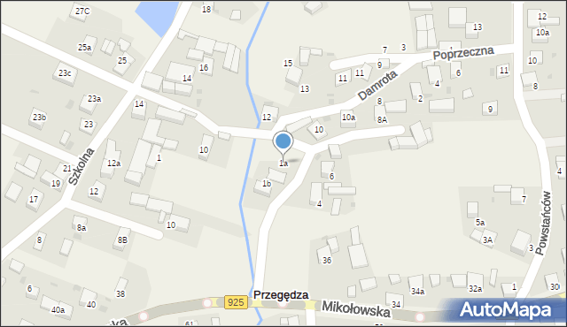 Przegędza, Damrota, 1a, mapa Przegędza