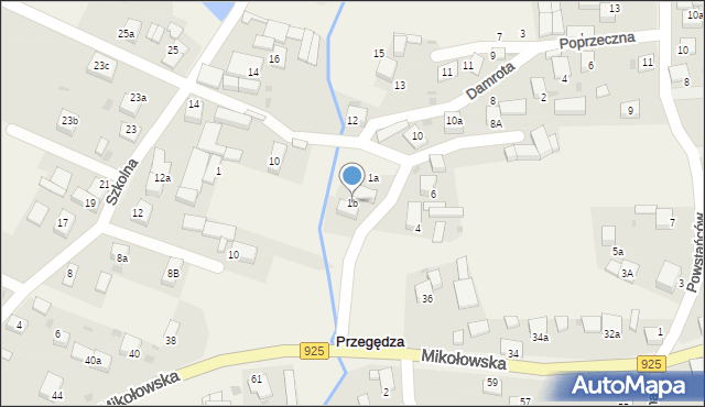 Przegędza, Damrota, 1b, mapa Przegędza