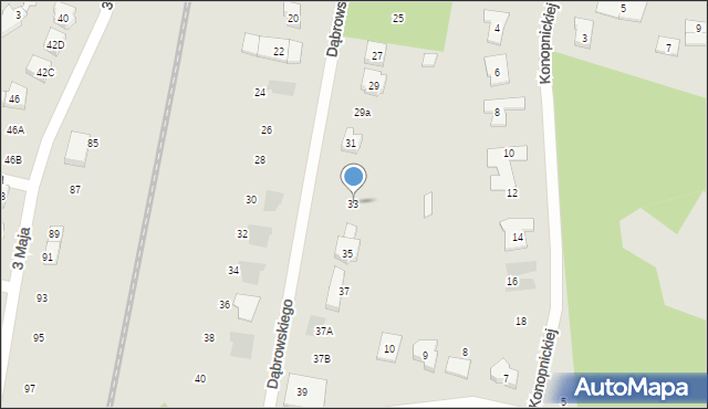 Puszczykowo, Dąbrowskiego Jana Henryka, gen., 33, mapa Puszczykowo