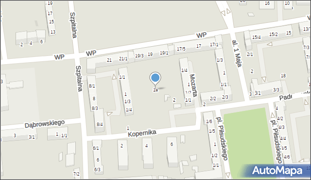 Pyskowice, Dąbrowskiego Henryka, gen., 1a, mapa Pyskowice