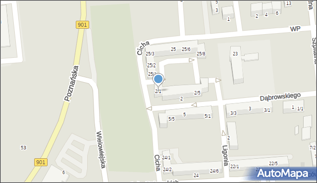 Pyskowice, Dąbrowskiego Henryka, gen., 2/1, mapa Pyskowice