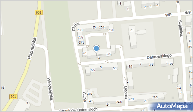 Pyskowice, Dąbrowskiego Henryka, gen., 2/3, mapa Pyskowice