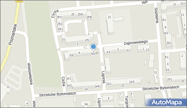 Pyskowice, Dąbrowskiego Henryka, gen., 5/1, mapa Pyskowice