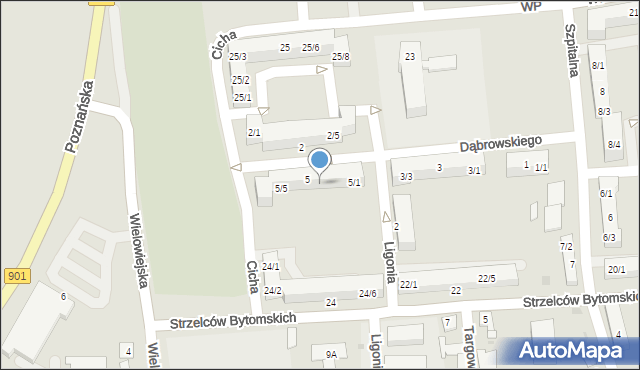 Pyskowice, Dąbrowskiego Henryka, gen., 5/3, mapa Pyskowice