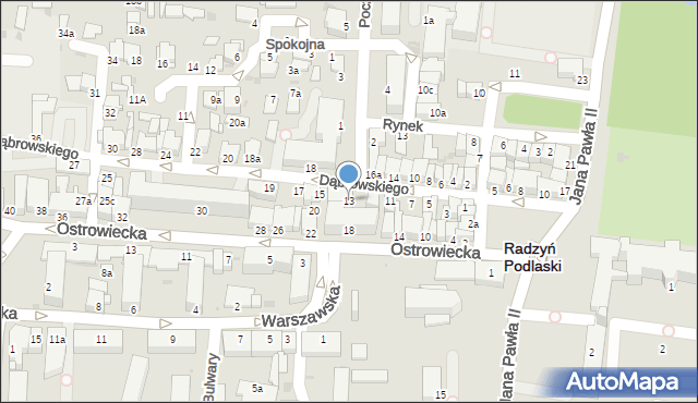 Radzyń Podlaski, Dąbrowskiego Jarosława, gen., 13, mapa Radzyń Podlaski