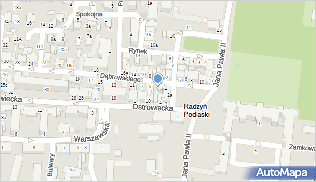 Radzyń Podlaski, Dąbrowskiego Jarosława, gen., 3, mapa Radzyń Podlaski