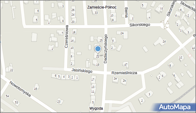 Rakoniewice, Dadaczyńskiego, ks., 21, mapa Rakoniewice