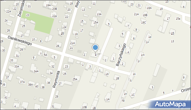 Reguły, Daniłowskiego Gustawa, 4, mapa Reguły