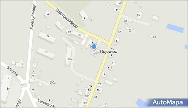 Rejowiec, Dąbrowskiego Henryka, gen., 2, mapa Rejowiec
