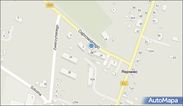 Rejowiec, Dąbrowskiego Henryka, gen., 2B, mapa Rejowiec