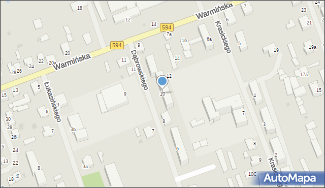 Reszel, Dąbrowskiego Jarosława, gen., 10, mapa Reszel