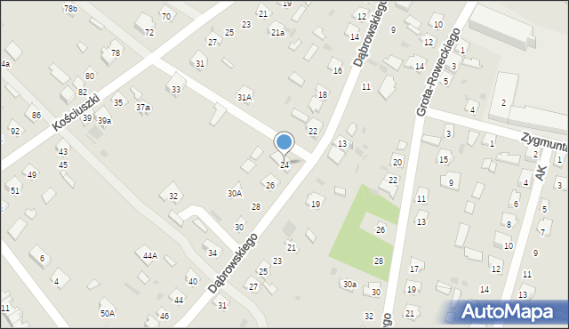 Rudnik nad Sanem, Dąbrowskiego Jarosława, gen., 24, mapa Rudnik nad Sanem