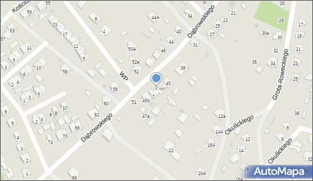 Rudnik nad Sanem, Dąbrowskiego Jarosława, gen., 49a, mapa Rudnik nad Sanem