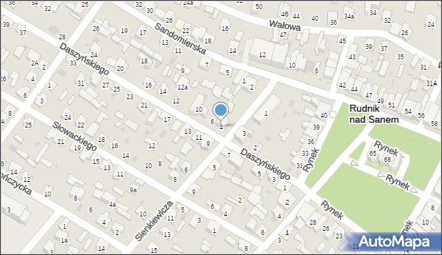 Rudnik nad Sanem, Daszyńskiego Ignacego, 4, mapa Rudnik nad Sanem