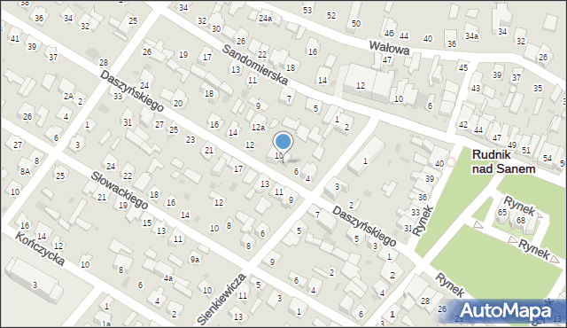 Rudnik nad Sanem, Daszyńskiego Ignacego, 8, mapa Rudnik nad Sanem