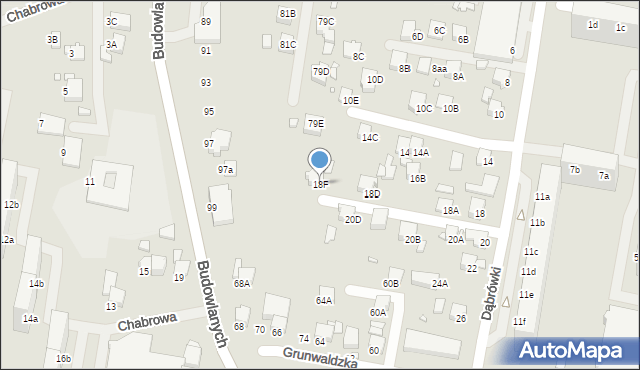 Rybnik, Dąbrówki, 18F, mapa Rybnika