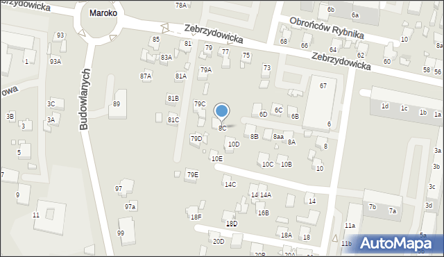 Rybnik, Dąbrówki, 8C, mapa Rybnika