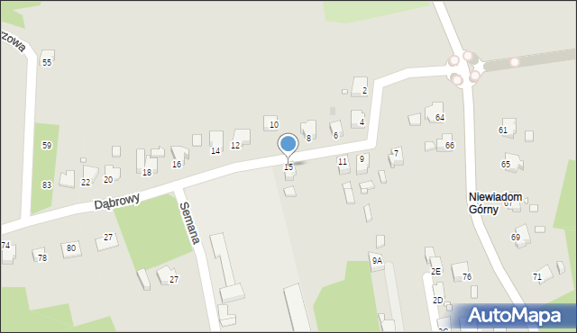 Rybnik, Dąbrowy, 15, mapa Rybnika