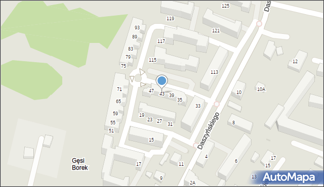 Siedlce, Daszyńskiego Ignacego, 43, mapa Siedlce