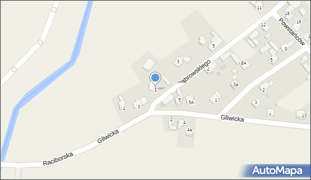 Siedliska, Dąbrowskiego, 1, mapa Siedliska