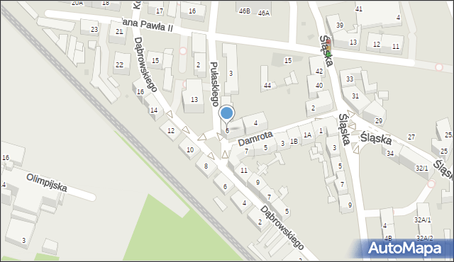 Siemianowice Śląskie, Damrota Konstantego, 6, mapa Siemianowice Śląskie