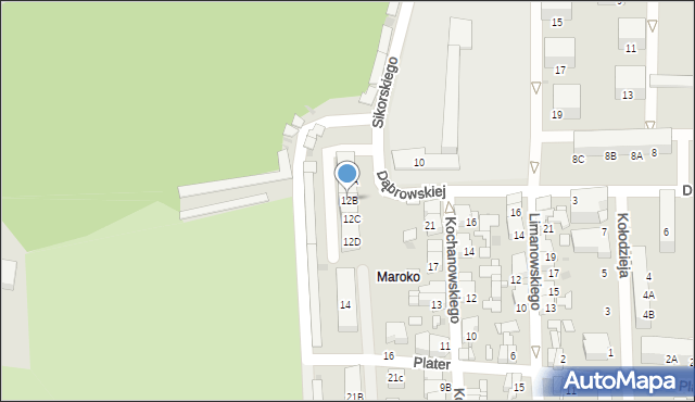 Siemianowice Śląskie, Dąbrowskiej Marii, 12B, mapa Siemianowice Śląskie