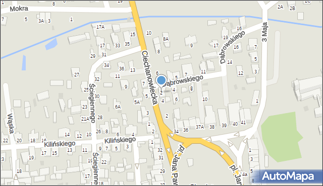 Siemiatycze, Dąbrowskiego Jarosława, gen., 2, mapa Siemiatycze