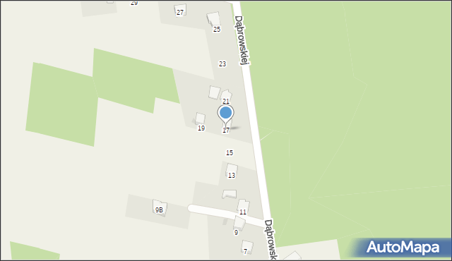 Sieniczno, Dąbrowskiej Marii, 17, mapa Sieniczno