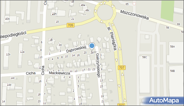 Skierniewice, Dąbrowskiej Marii, 24, mapa Skierniewic