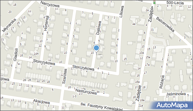 Skierniewice, Daliowa, 9, mapa Skierniewic