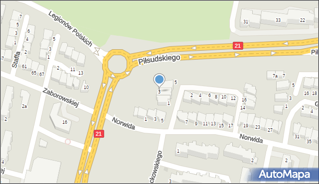 Słupsk, Dąbrowskiej Marii, 3, mapa Słupska