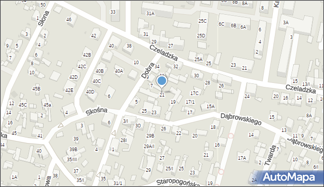 Sosnowiec, Dąbrowskiego Jarosława, gen., 21, mapa Sosnowca