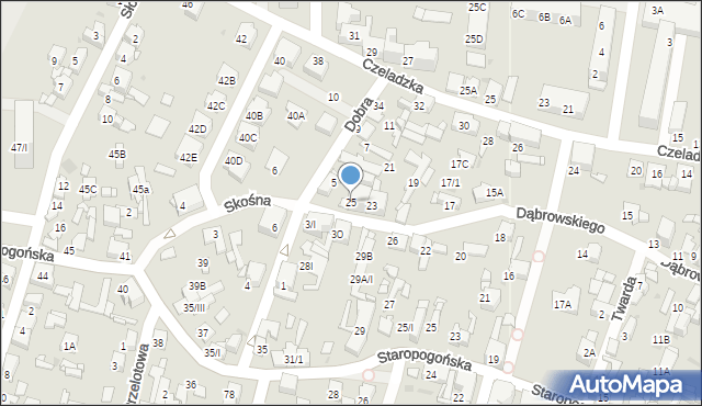 Sosnowiec, Dąbrowskiego Jarosława, gen., 25, mapa Sosnowca