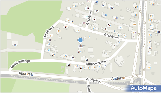 Sosnowiec, Daniłowskiego Gustawa, 19B, mapa Sosnowca