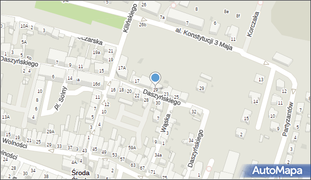 Środa Śląska, Daszyńskiego Ignacego, 19, mapa Środa Śląska