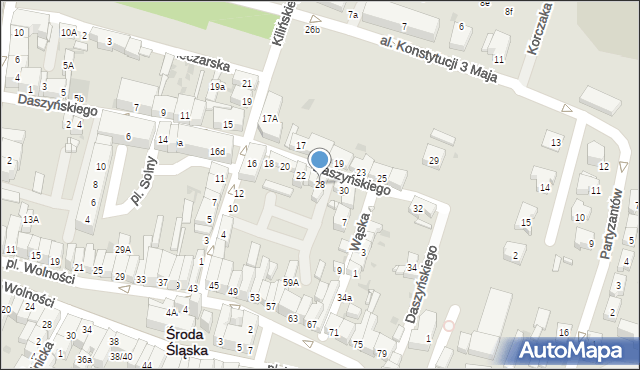 Środa Śląska, Daszyńskiego Ignacego, 28, mapa Środa Śląska
